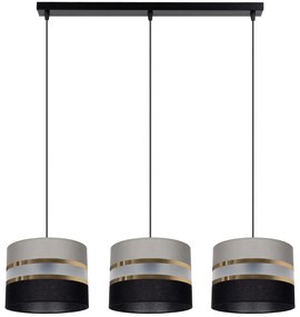 Csillár zsinóron CORAL 3xE27/60W/230V fekete/szürke