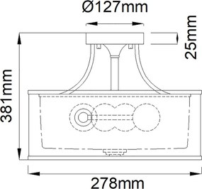 Elstead Lighting LACEY KL-LACEY-SF-AP Plafonlámpa 3x60W/E27