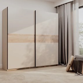 BERNO ruhásszekrény, 200 cm | Kasmír + Jackson hickory tölgy