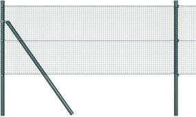 vidaXL Kerítésoszlop Zöld 10 x 0,4 m (16 x 16 mm háló) Acél és PVC
