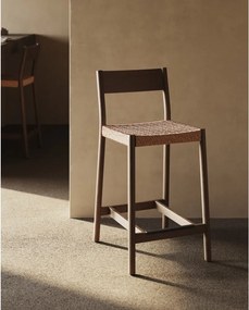 Barna-natúr színű tölgyfa bárszék (ülésmagasság 65 cm) Yalia – Kave Home