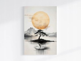 Vászonkép Canvas Japán Fa Zen Nap Hegyek Sziget Kelet 40x60