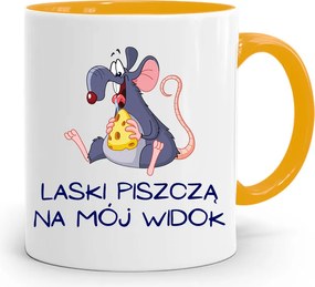 Bögre Sárga Vicces Csajok Sípolnak Az Enyémen fényképes nyomtatással