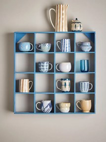 Kék többszintes újrahasznosított fa fali polc 70 cm Bekka – Bloomingville