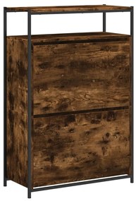 füstös tölgy színű szerelt fa cipőszekrény 75x34x112 cm