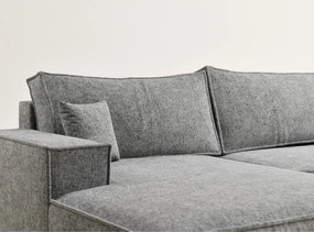 Szürke zsenília kinyitható-tárolóhelyes sarokkanapé (U alakú) Kyoto – Maison de Rêve