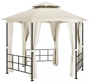 krémszínű pavilon oldalfalakkal 3,1 x 2,7 m