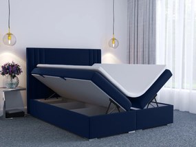 Franciaágy Boxspring 140 cm Morcano (sötétkék) (tárolóhellyel). Akció -16%. 1020335