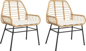 vidaXL 2 db barna polyrattan kerti szék párnákkal