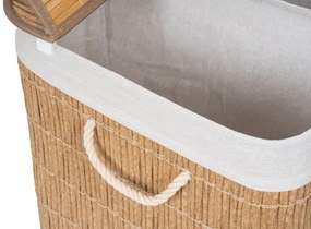 G21-es 150 literes szennyeskosár elválasztókkal, rattan utánzat, fehér betéttel