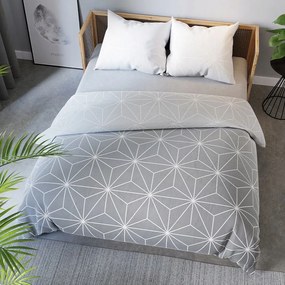 Szatén ágyneműhuzat 160x200 Galaxy szürke modern geometrikus minták