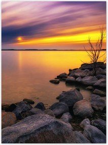 Poszterek 100x135 Sziklák Tenger Naplemente