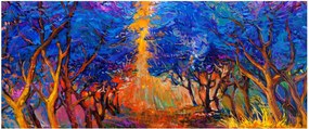 Kép - őszi fa koronák, modern impresszionizmus (120x50 cm)
