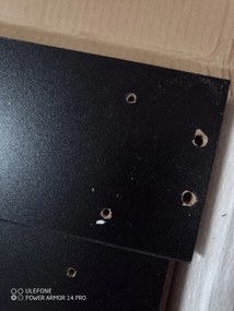 AKCIÓ Fekete étkezőasztal arany tölgy craft dekorú asztallappal MADO 120x80 II. osztályú