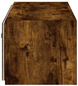 füstös tölgy színű fali TV-szekrény LED-ekkel 80x35x31 cm