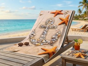 Gyorsan száradó strandfürdőlepedő NAUTICA színes 70 x 140 cm, 100% mikroszál