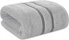 Fürdőlepedő Dina 70x140 cm ezüst dombornyomott csíkos