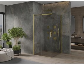 Mexen Omega zuhanykabin 100x100cm, 8mm üveg, arany profilú átlátszó üveg, 825-100-100-50-00