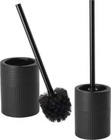 Wc kefe tárolóval Kerámia fekete Tusa szett