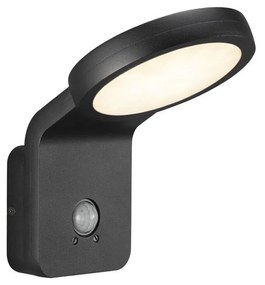 NORDLUX Marina Flatline Pir Sensor kültéri fali lámpa, fekete, 3000K melegfehér, beépített LED, 10W , 750 lm, 46831003