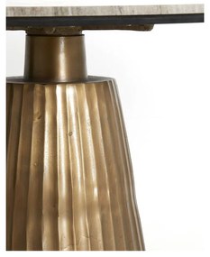 Bronzszínű-natúr színű kerek étkezőasztal márvány dekoros asztallappal ø 100 cm Rianne – Light &amp; Living