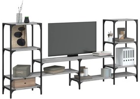 szürke sonoma színű szerelt fa TV-szekrény 206,5x28,5x95 cm