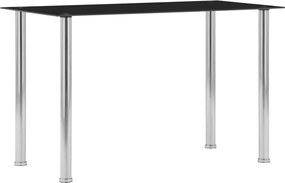 vidaXL fekete edzett üveg étkezőasztal 120 x 60 x 75 cm