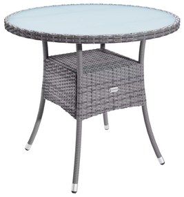 Deuba Rattan asztal Ø60 cm - szürke