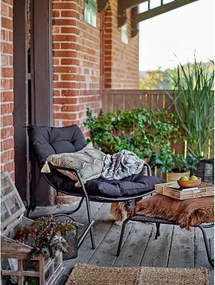 Fekete kerti napozóágy lábtartóval Boel - Bloomingville