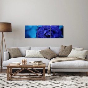 Kék rózsa képe (órával) (90x30 cm)