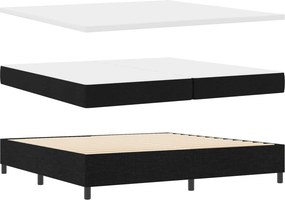 vidaXL Boxrugós ágy matracmal leddel Fekete 200 x 200 cm szövet