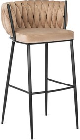 Elegáns Bárszék Bézs Bársony Kárpittal. FLORES