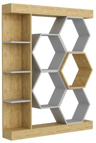 könyvespolc Sueno - White, Oak