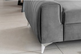 Világosszürke bársony kinyitható kanapé 261 cm Laurence – ELTAP