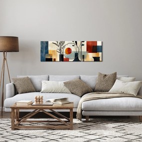 Kép - Kubista vázák (órával) (90x30 cm)