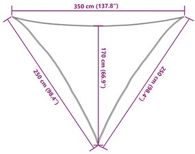 sötétzöld HDPE napvitorla 160 g/m² 2,5 x 2,5 x 3,5 m
