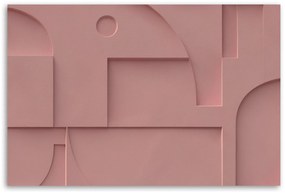 Gario Vászonkép Rózsaszín domborműves geometria Méret: 90 x 60 cm