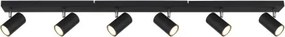 Globo 57911-6DB Mennyezeti lámpa, fém matt fekete, forgatható/dönthető, HxSzxM: 1150x60x120mm, 6x GU10 35W 230V izzók nélkül