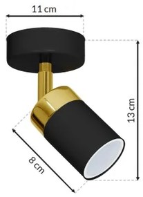 JOKER spotlámpa 1xGU10/25W/230V fekete/arany