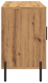 kézműves tölgy színű szerelt fa tálalószekrény 100 x 36 x 60 cm