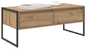 vidaXL Dohányzóasztal fiókkal Művészi tölgy 100 x 46 x 40 cm Faanyag