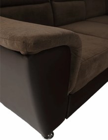 Ülőgarnitúra, textilbőr barna/szövet barna, SANTIAGO U