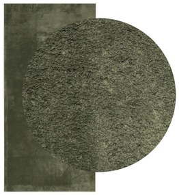 HUARTE erdőzöld rövid szálú puha és mosható szőnyeg 100x200 cm