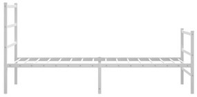fehér fém ágykeret fej- és lábtámlával 90 x 200 cm