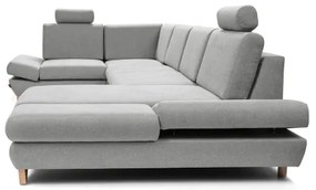 AVESTA kárpitozott U-alakú sarok ülőgarnitúra, ággyá nyitható, tárolóval, szürke