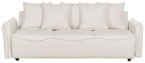Fehér kárpitozott kanapéágy KRAMA Beliani