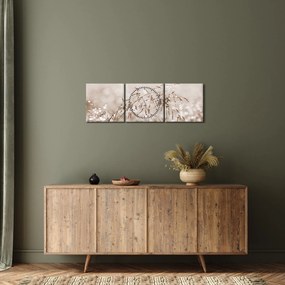 Kép - rét barna árnyalatokban (órával) (90x30 cm)