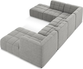 Szürke buklé sarokkanapé (U alakú) Aloha – Makamii