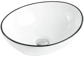 Mexen Elza pultra helyezhető mosdókagyló 40 x 33 cm, fehér/fekete - 21014007