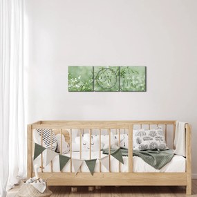 Kép - Reggeli harmat a fűszálakon (órával) (90x30 cm)